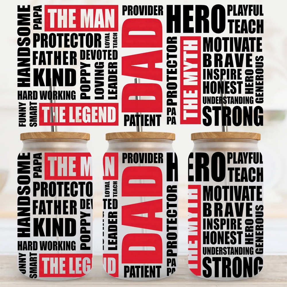 #108 UV DTF transfer wrap Dad words - ZMDesigns